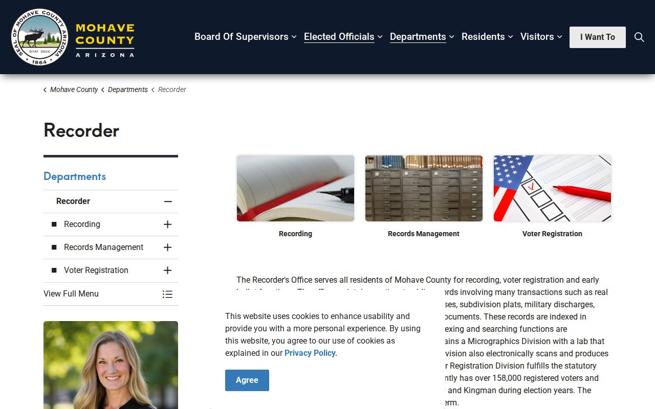 Bullhead City residents directory view of Mohave County Recorder offices