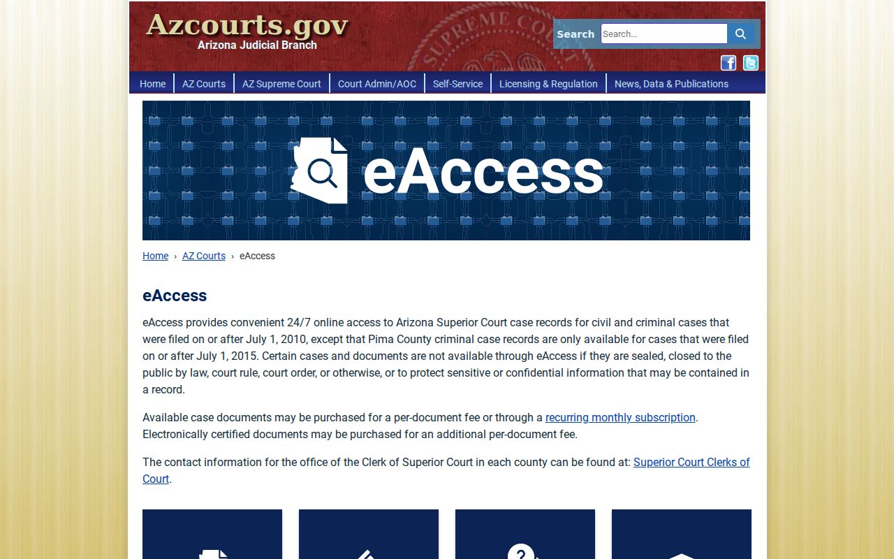 Bullhead City resident lookup through Arizona Superior Court eAccess